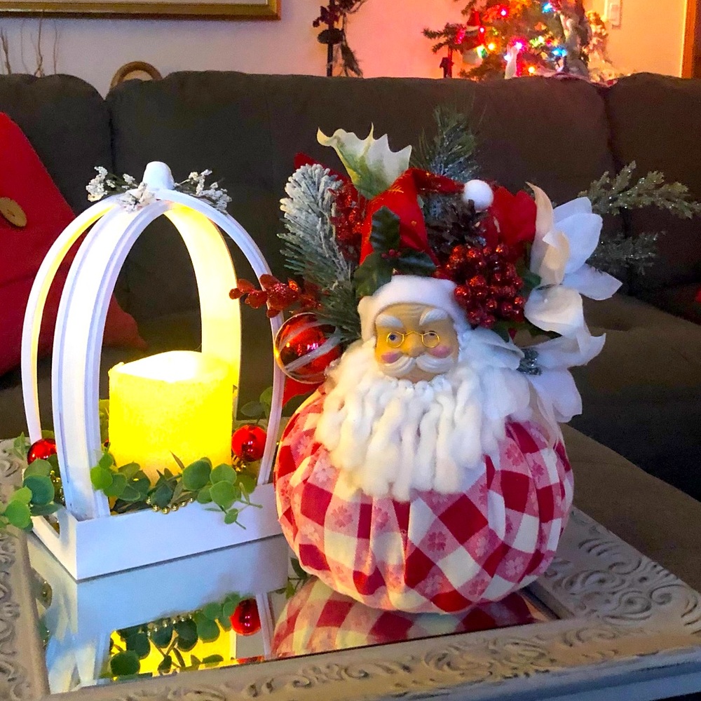 Embellished Christmas Santa decoration.